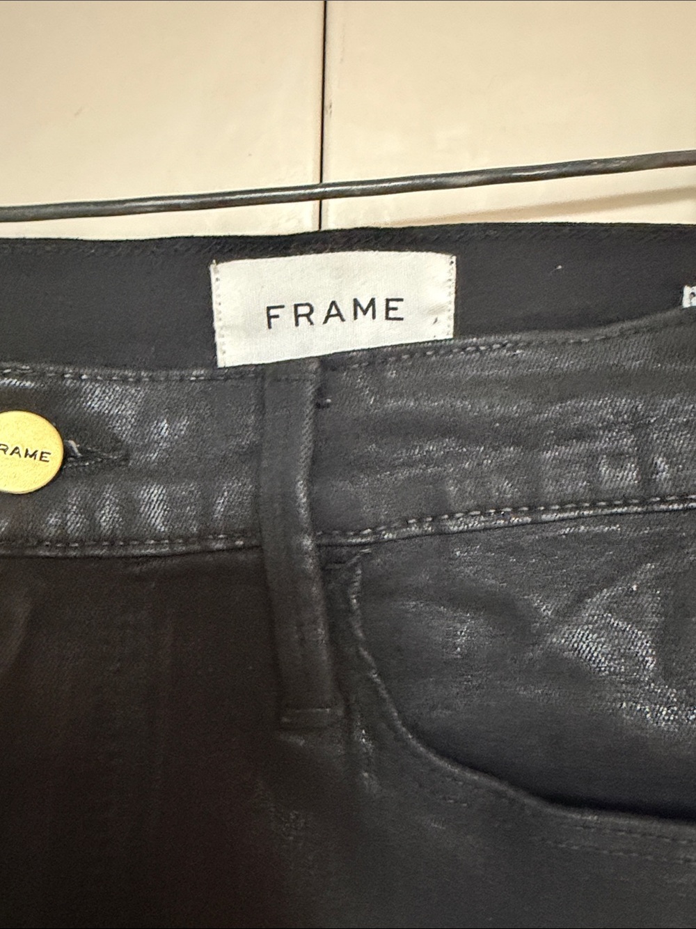 Frame Denim Black Coated Slim Straight Jeans - Picture 2 of 3
